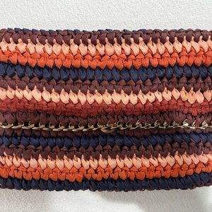 Colorful straw clutch